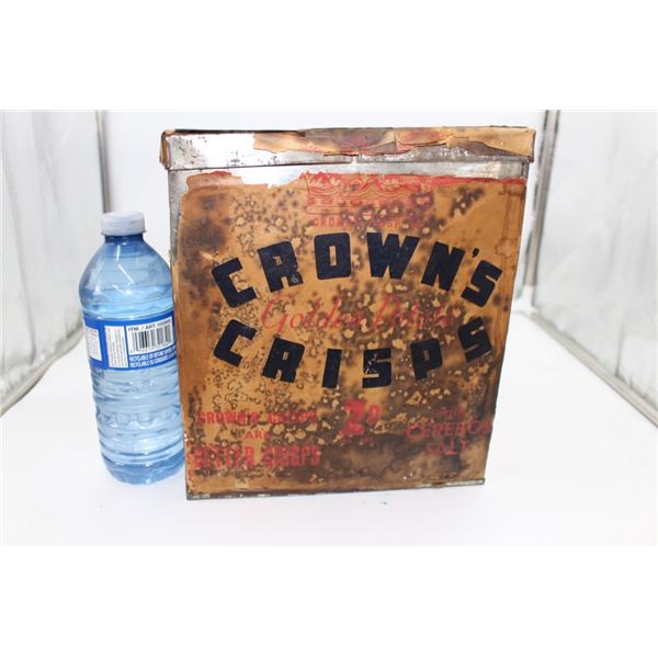 Vintage Crown's Crisps Lidded Tin