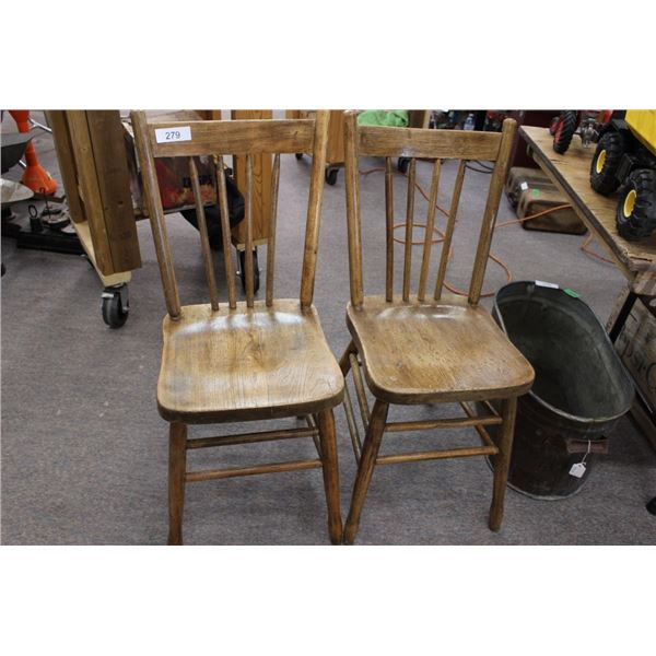 2 Antique Wooden Chairs