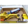 Image 1 : Vintage Toys:  Metal Grader (damaged), Dump Truck,