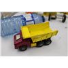 Image 2 : Vintage Toys:  Metal Grader (damaged), Dump Truck,