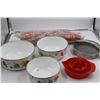 Image 1 : Set of Enamel Bowls, Coca Cola Cups, Citrus Pers