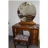 Image 1 : Vintage Vanity and Stool