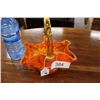 Vintage Alta Glass Orange Basket Art Glass