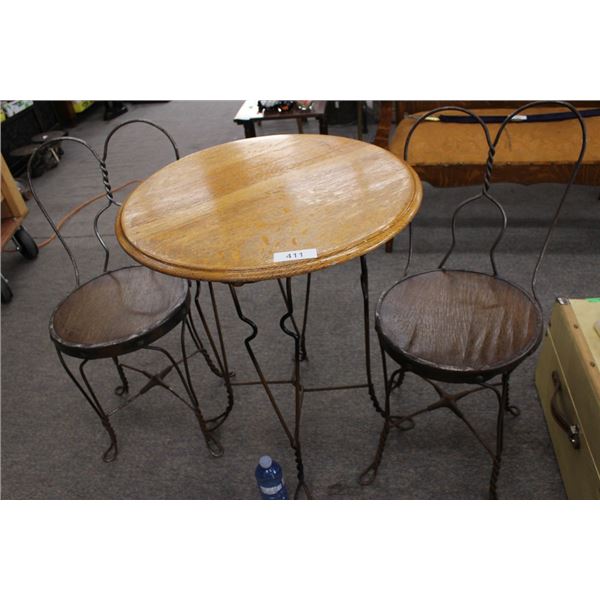 Vintage Ice Cream Parlor Table and Chairs Set