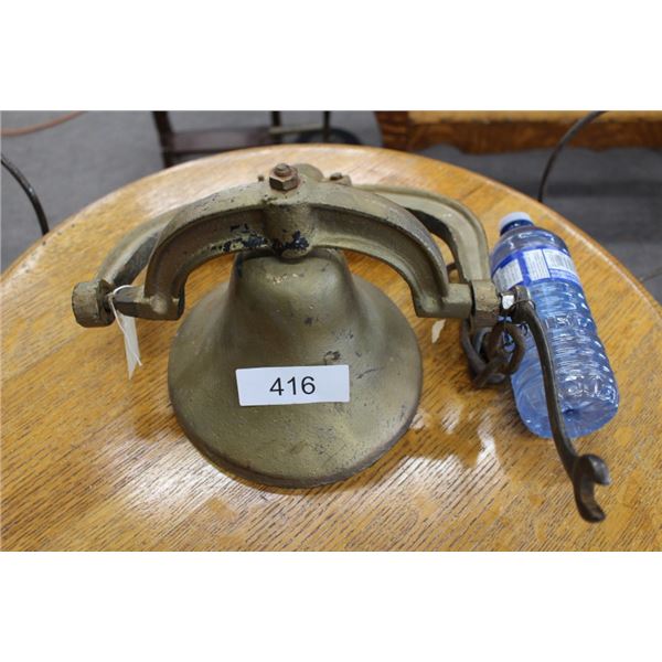 Vintage Cast Iron School/ Church  Bell and Holder