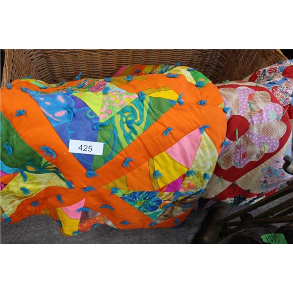 2 Vintage Colourful  Quilts