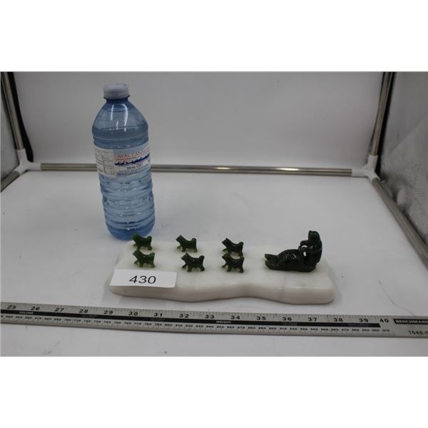 Vintage Marble and Jade Stone Sculpture of