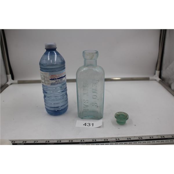 Antique, Rare  Enos Fruit Salt Bottle and Stopper