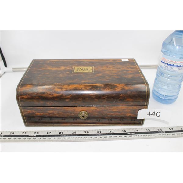 Antique Rosewood Lock Box