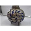 Image 2 : Antique Morroccan  Blue Glass Blown, Silver Plated