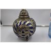 Image 3 : Antique Morroccan  Blue Glass Blown, Silver Plated