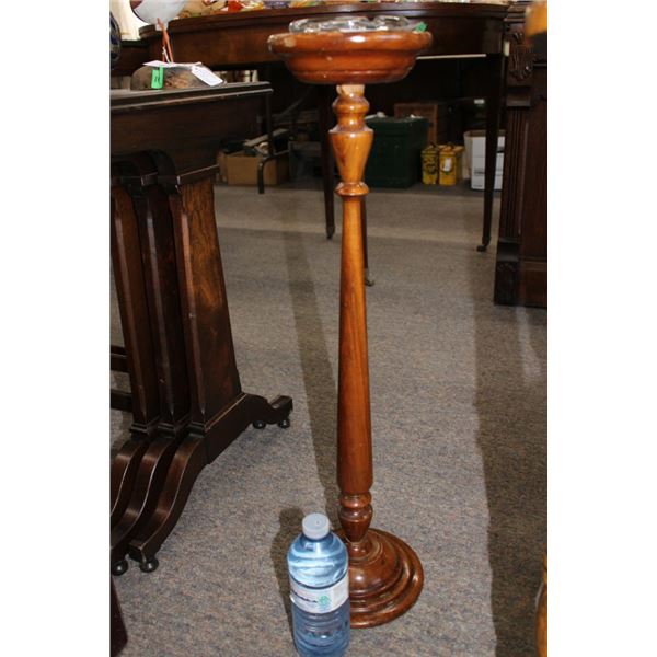 Vintage Freestanding Wooden Ashtray Holder