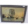 Image 1 : Framed, Signed Print : "Thermopylae Leaving