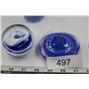 Image 3 : 4 Clear and Blue Glass Paperweights