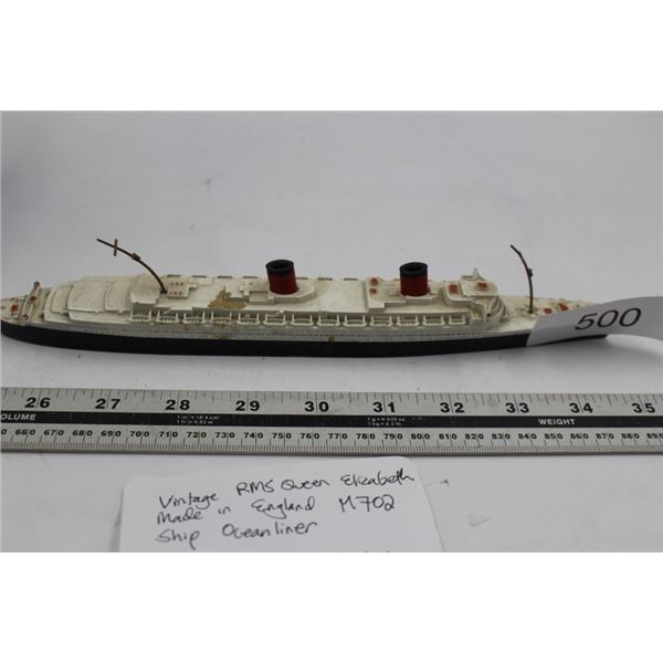 Vintage RMS Queen Elizabeth Ship Oceanliner Model