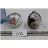 Image 1 : 2 Glass Paperweights, 1 is Signed