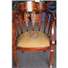 Image 1 : Antique, Ornate, Upholstered , Wood Accent Chair
