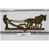Image 2 : Vintage Brass Freestanding 2 Horses and Farmer