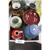 Image 1 : Vintage Vases, Footed Platter and 2 Mugs