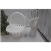 Image 2 : Vintage Milk Glass Basket, Lladro Porcelein