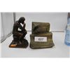 Image 1 : 2 Vintage Bookends: Thinking Man and Books
