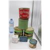 Image 3 : Misc. Tobacco Tins and Glass Insulator on Wood