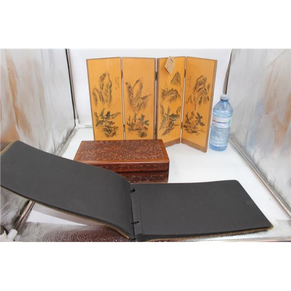 Vintage Wooden Lidded Box, Picture Album