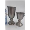 Image 4 : 2 Vintage Pewter Goblets, 7 Vintage Ashtrays