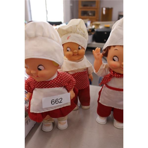 3 Campbell Soup Chefs Dolls