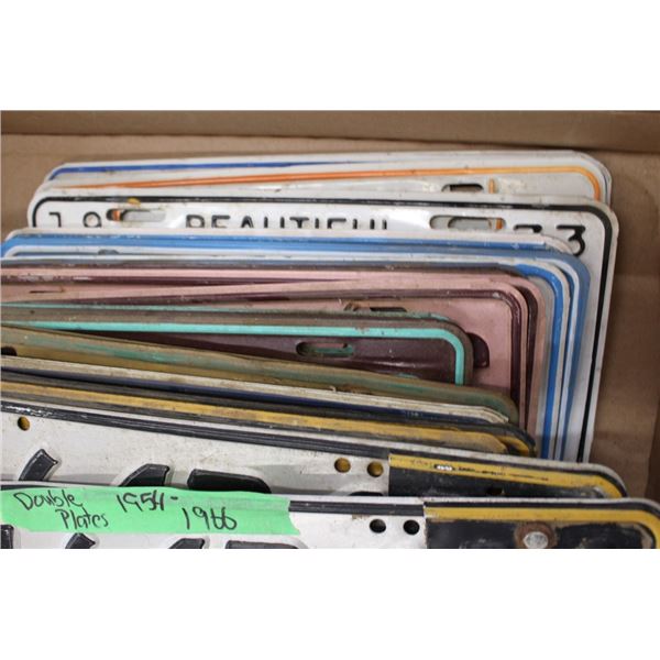 Misc. Vintage Double Licence Plates 1954-1966