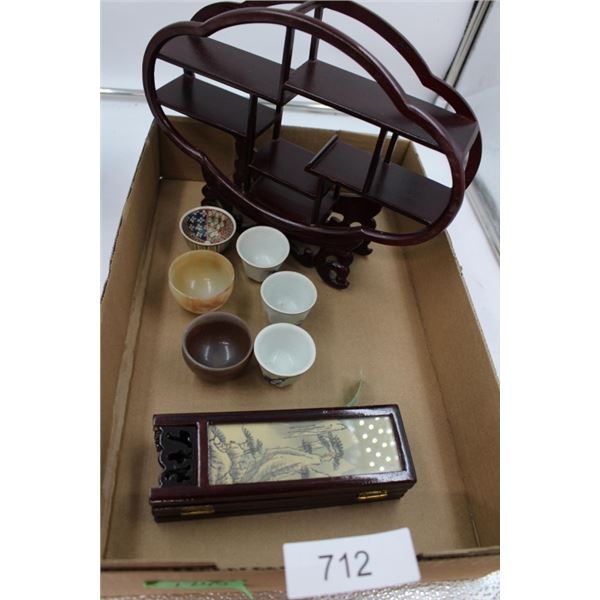 Saki Cups With Display and Small Asian Theme