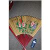 Image 2 : Folk Art Asian Themed Mask and Folding Hand Fan