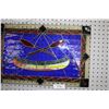 Image 2 : Vintage Leaded Glass Wall Art - Canoe