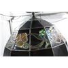 Image 8 : Vintage Leaded Glass and Cast Iron Base