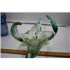 Image 4 : Vintage Green / Clear Art Glass Bowl