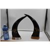 Image 1 : Set of 2 Black Horns with Deer Engraved on it
