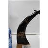 Image 2 : Set of 2 Black Horns with Deer Engraved on it
