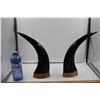 Image 3 : Set of 2 Black Horns with Deer Engraved on it