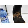 Image 4 : Set of 2 Black Horns with Deer Engraved on it