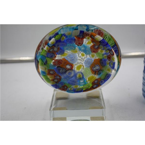 Vintage Decor Multi Colored Art Glass Plaque on