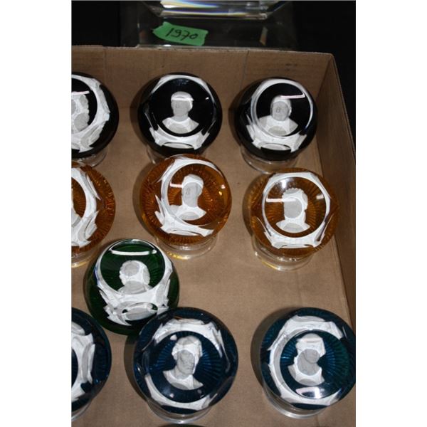 Vintage Set of 13 Baccarat France Sulfide Chrystal