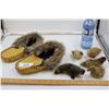 Image 1 : Pair of Handmade Moccasins, Handmade Fur Animals