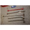 Image 3 : 4- Antique  Large Socket Wrenches, 1 Branding Iron