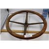 Image 1 : Antique Wood / Metal Steering Wheel
