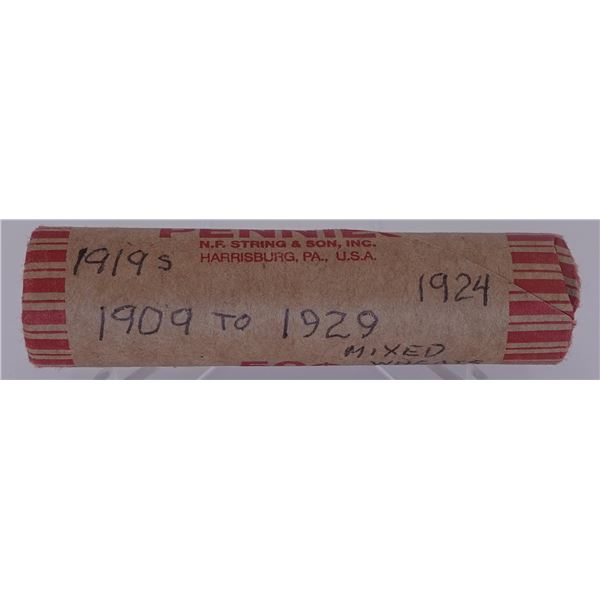 Roll of Mixed Wheat Cents 1909 to 1929