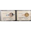 Image 1 : (2) .925 Silver and 24k Gold Plated Franklin Mint Collectors Society Coins