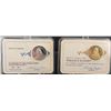 Image 1 : (2) Silver and 24k Gold Plated Franklin Mint Collectors Society Coins