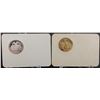 Image 2 : (2) Silver and 24k Gold Plated Franklin Mint Collectors Society Coins