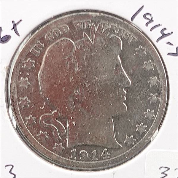 1914-S Barber Half Dollar