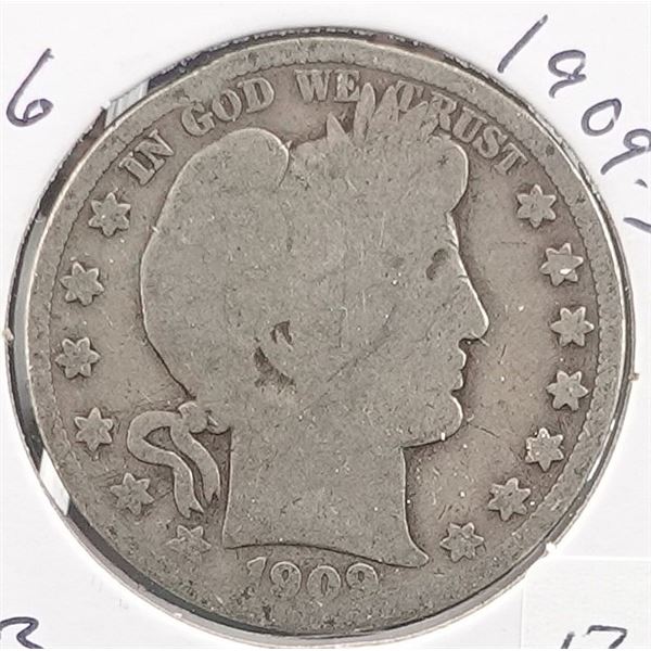 1909-S Barber Half Dollar